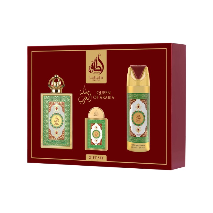 Lattafa Pride Queen Of Arabia EDP 100 ml + EDP 20 ml + DEO VAPO 200 ml (mujer)