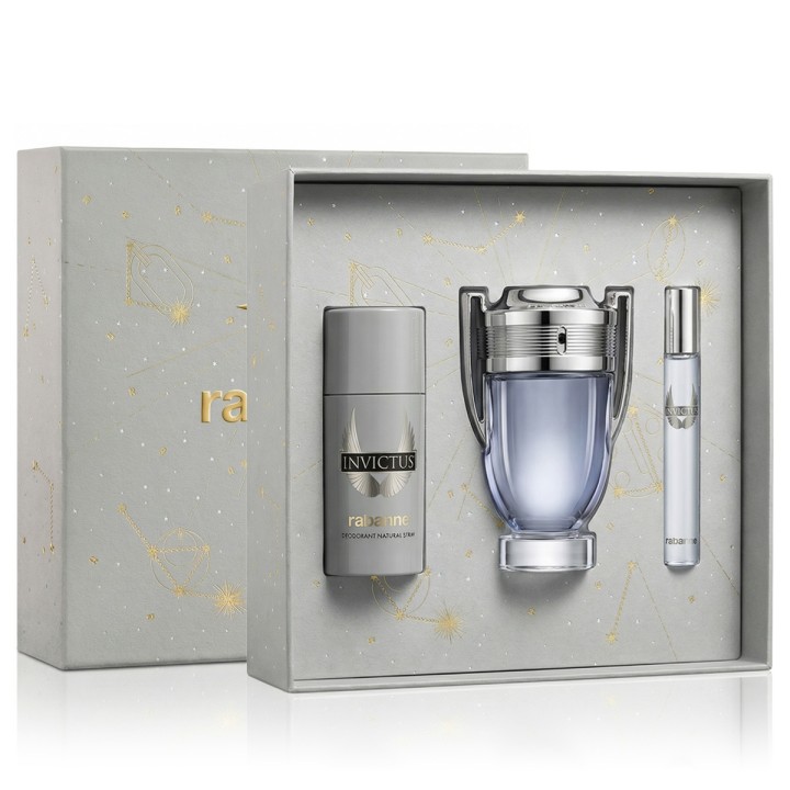 Rabanne Invictus EDT 100 ml + EDT MINI 10 ml + DEO VAPO 150 ml (herren)