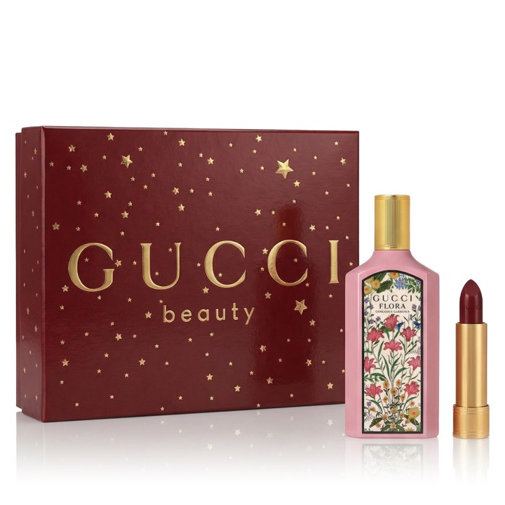 Gucci Flora Gorgeous Gardenia EDP 50 ml + Lipstick 509 Rouge De Beauté Brillant 1,8 g (damen)