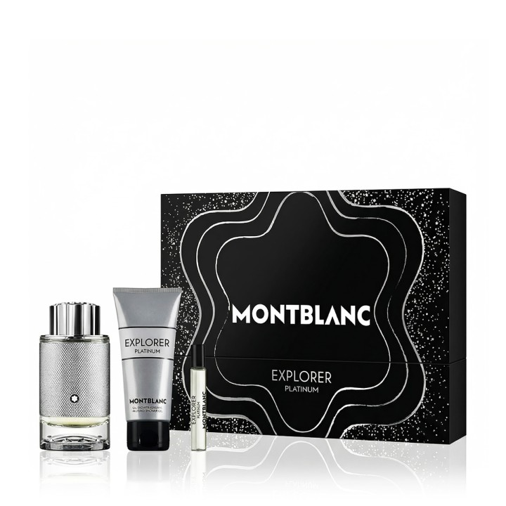 Montblanc Explorer Platinum EDP 100 ml + EDP MINI 7,5 ml + SG for Body & Hair 100 ml (hombre)