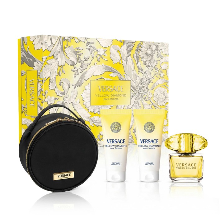 Versace Yellow Diamond EDT 90 ml + SG 100 ml + BL 100 ml + Cosmetic bag (damen)