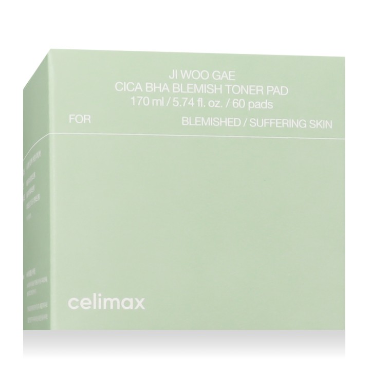 Celimax Ji Woo Gae Cica BHA Blemish Toner Pad 60 pcs