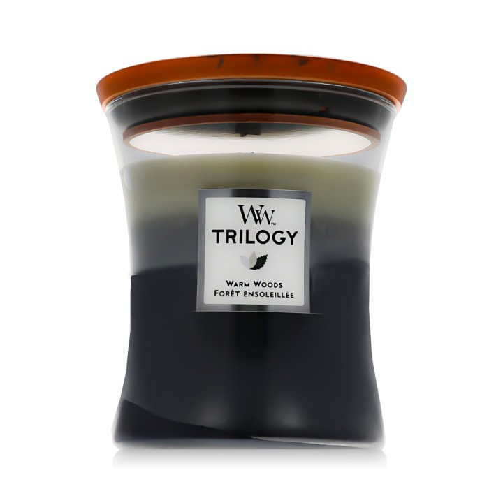 WoodWick Trilogy Medium Hourglass Candles Scented Candle Warm Woods 275 g