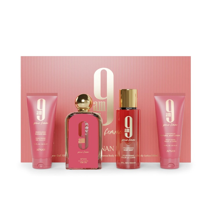 Afnan 9 am pour Femme EDP 100 ml + Bodyspray 150 ml + SG 100 ml + BL 100 ml (mujer)