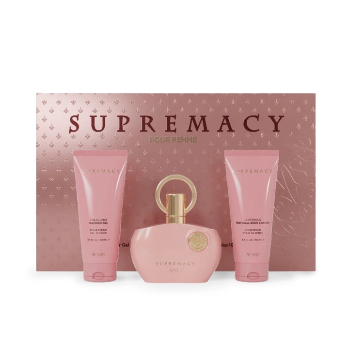 Afnan Supremacy Pink EDP 100 ml + SG 100 ml + BL 100 ml (dames)